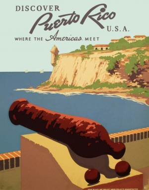 Discover Puerto Rico USA travel poster